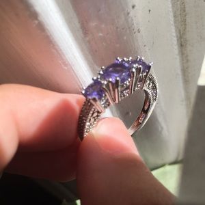 Deep purple faux diamond size 7 ring